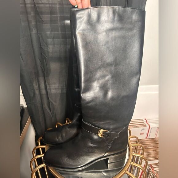 Etienne Aigner Leather Riding Boots - Picture 1 of 7